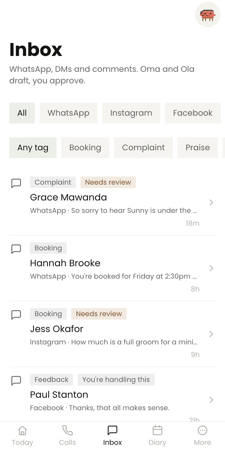 The real CallsPicked inbox