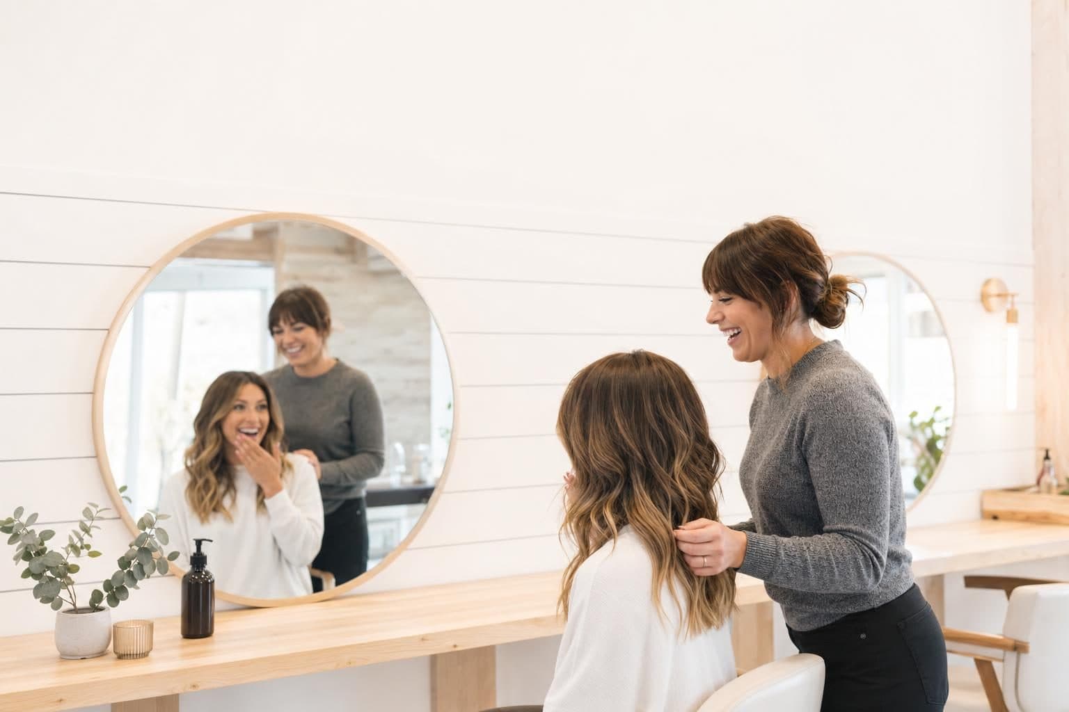 A happy salons & beauty customer